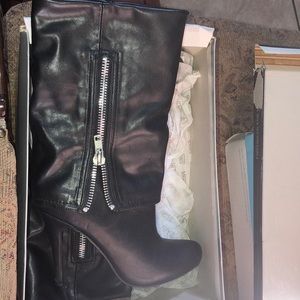 Black Zipper Heels boots
